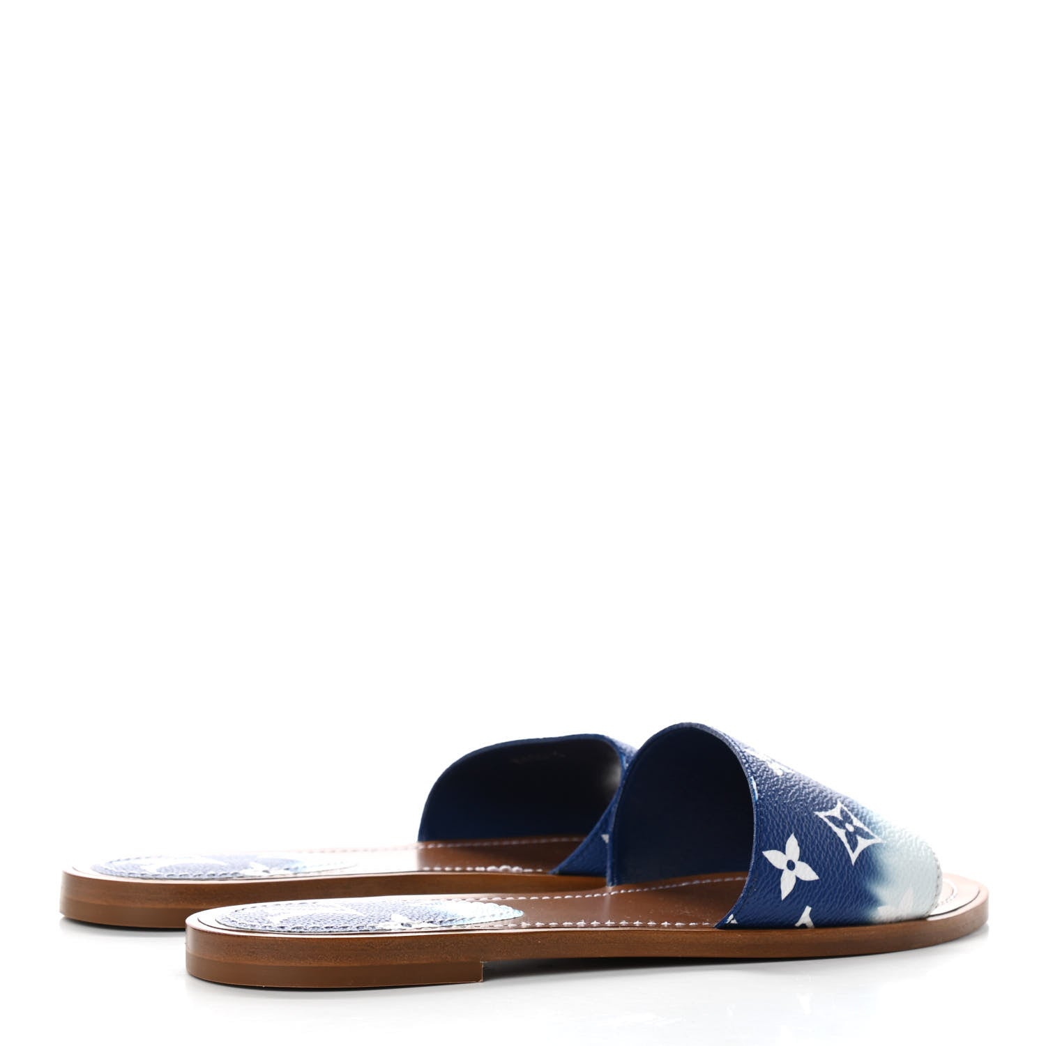 Louis Vuitton Monogram Escale Lock It Flat Mule 38 Blue 5 of 8
