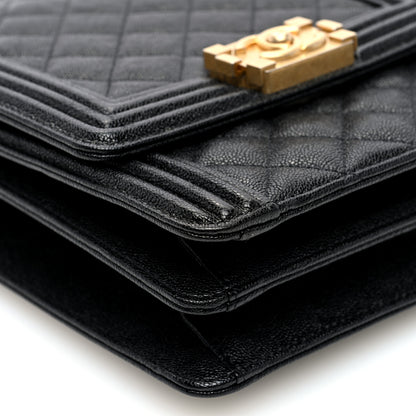 Chanel Caviar Quilted North South Boy Flap Black 9 of 10