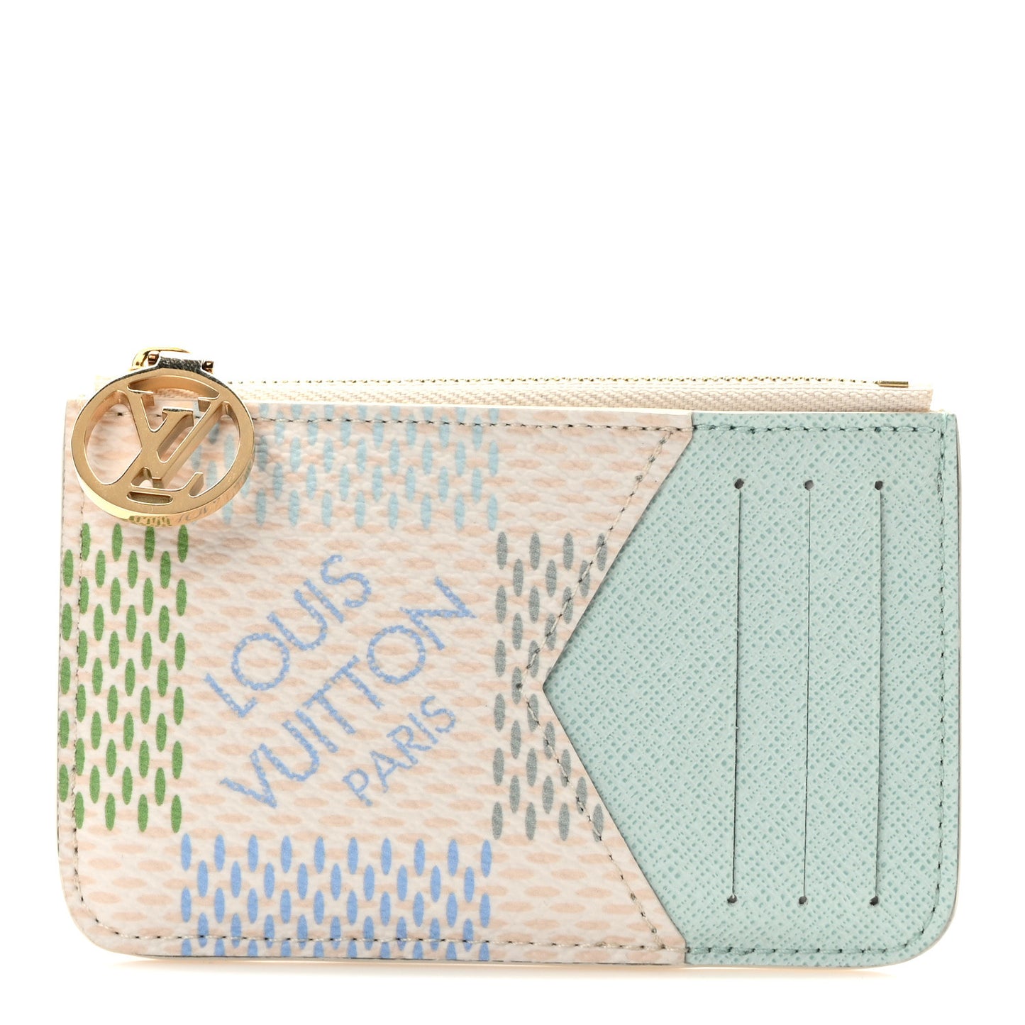 Damierlicious Zipped Romy Card Holder Pistachio Green
