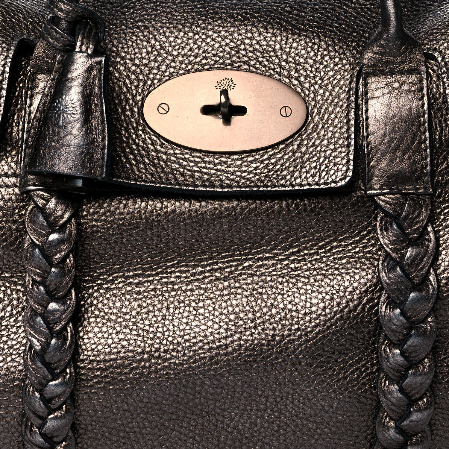 Mulberry Metallic Classic Grain Braided Bayswater 8 of 10