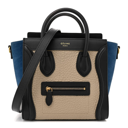 Celine Bullhide Calfskin Nubuck Nano Tri-Color Luggage Light Taupe 1 of 14