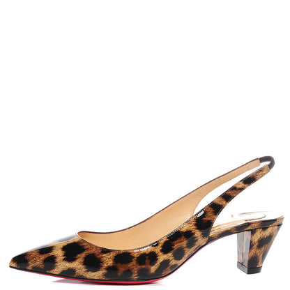 Christian Louboutin Patent Leopardino Karelli 45 Sling Pumps 36.5 1 of 7