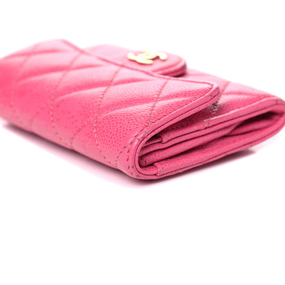 Chanel Caviar Quilted Card Flap Holder Pink 10 of 17