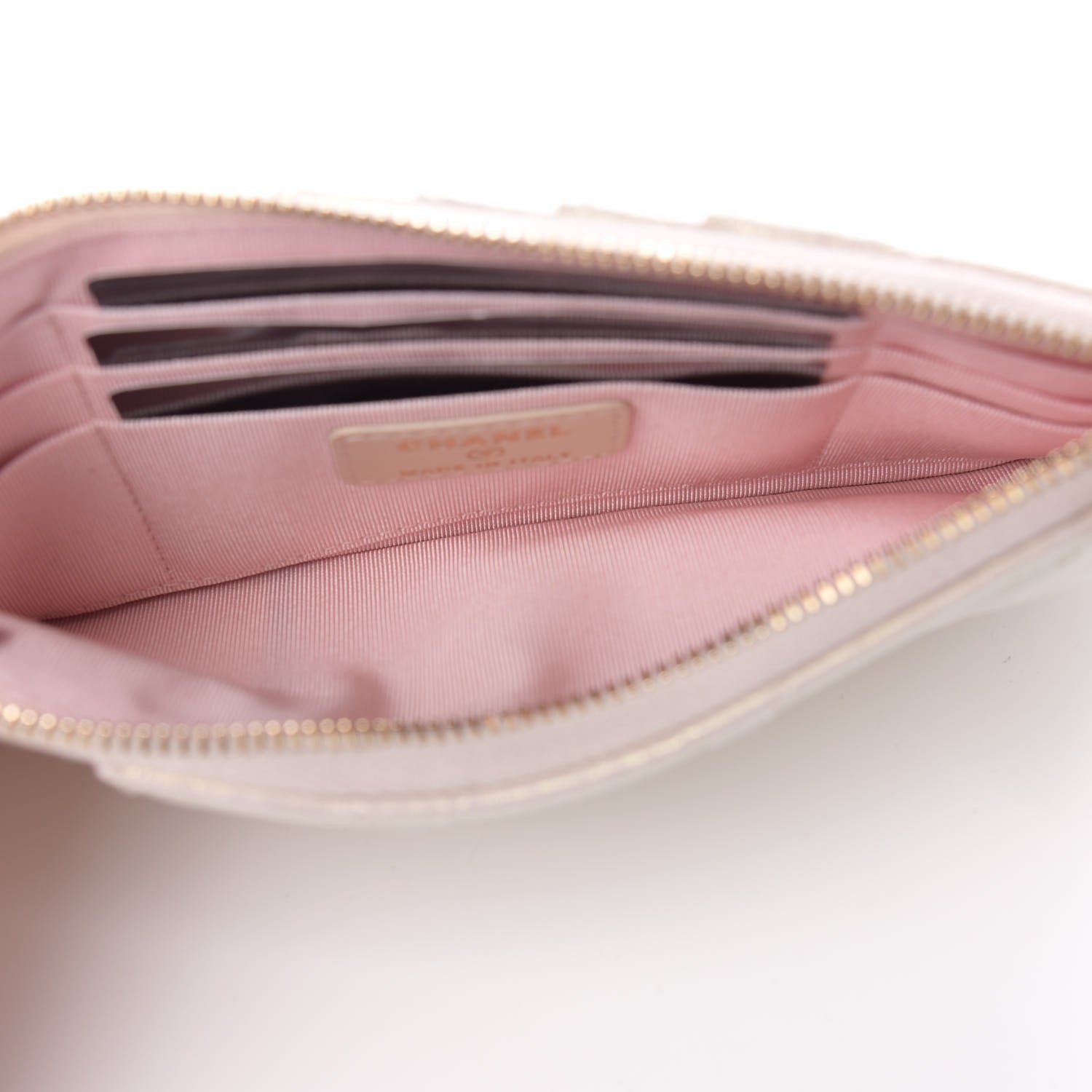 Chanel Iridescent Lambskin Quilted Classic Flat Wallet Pouch Ivory 5 of 8
