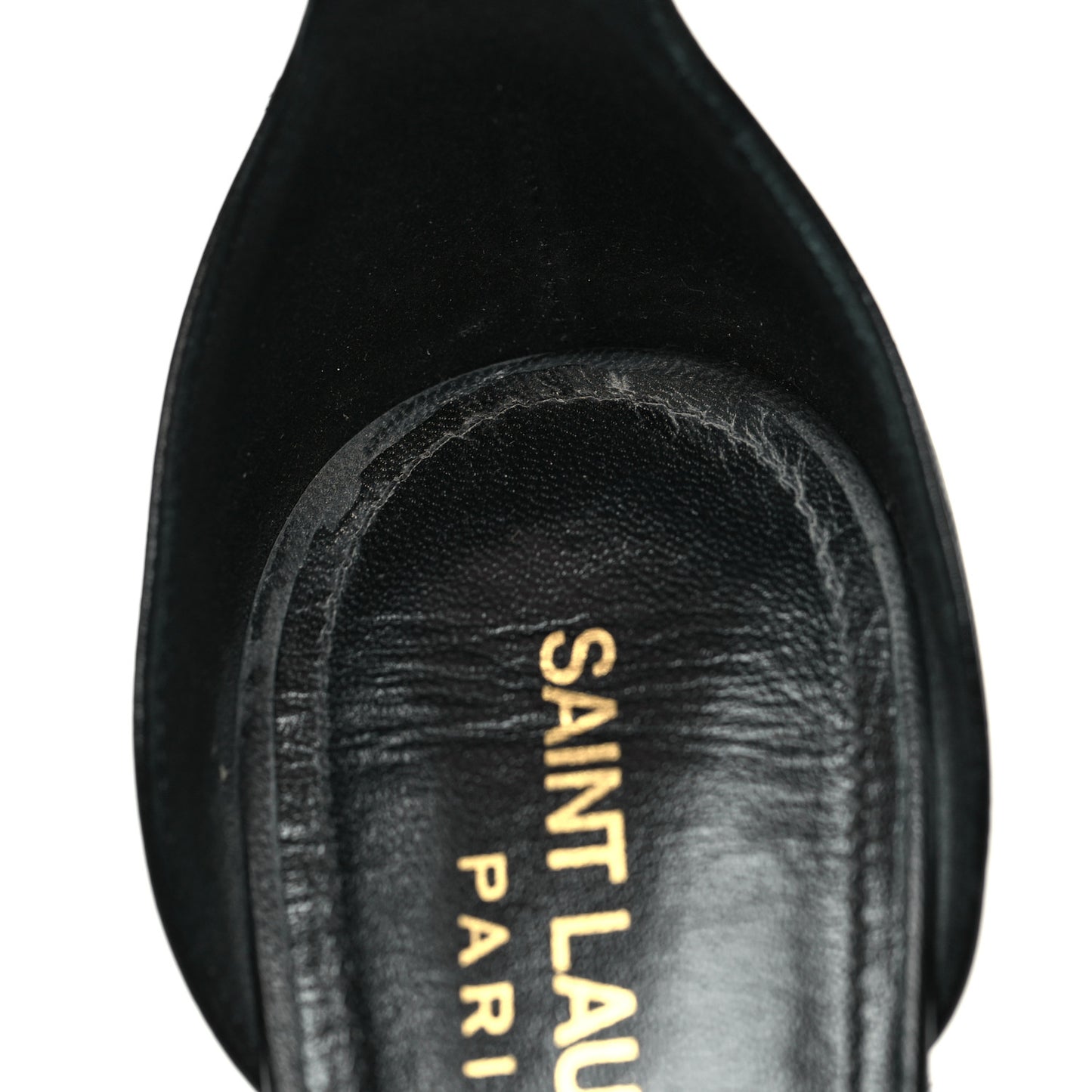 Calfskin Tripon Amber 85 Ankle Strap Sandals 35.5 Black