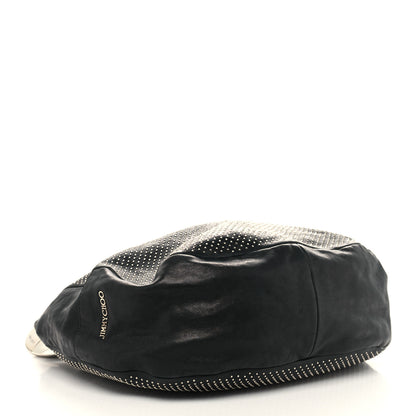 Jimmy Choo Deerskin Studded Solar Hobo Black 4 of 11