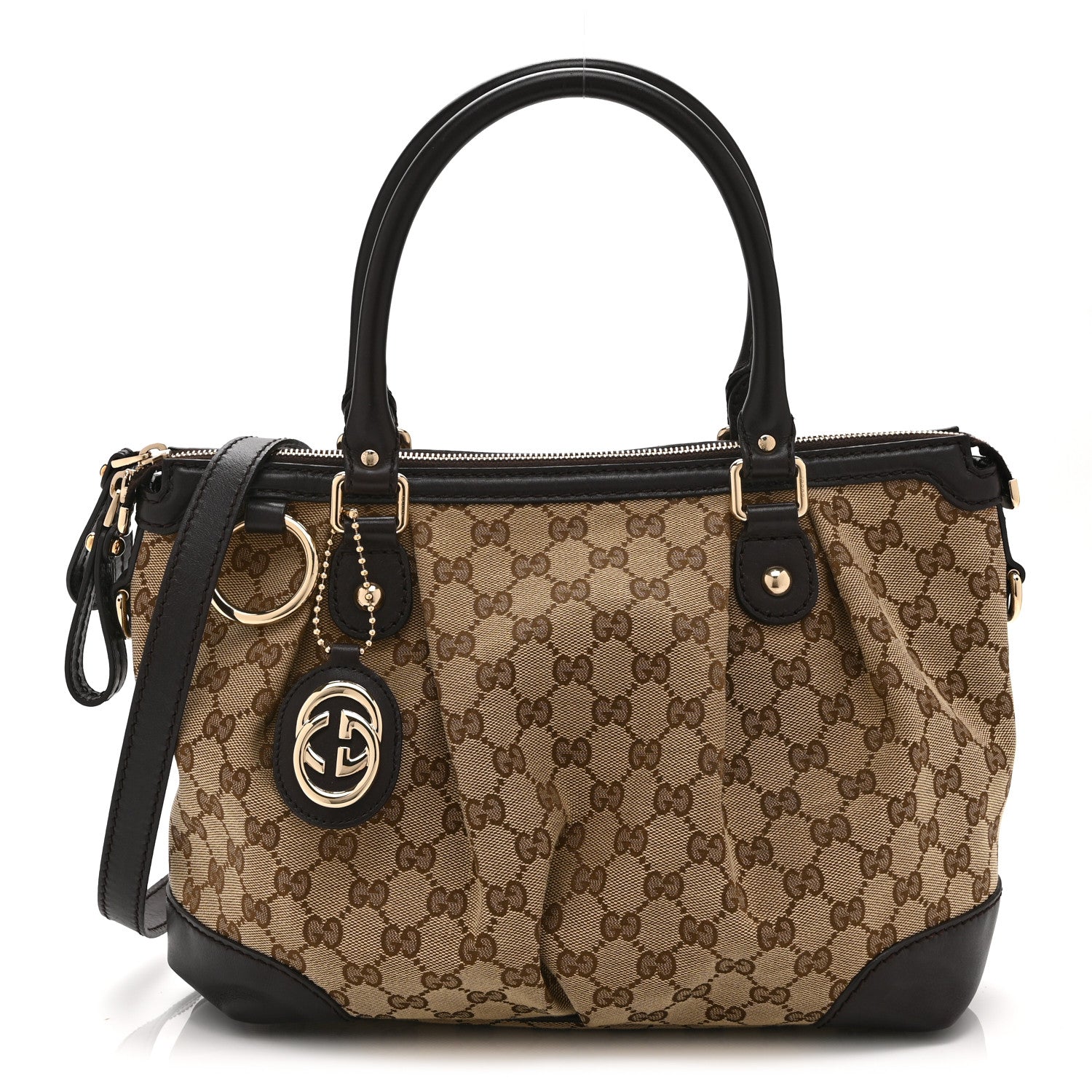 Gucci Monogram Medium Sukey Top Handle Dark Brown 1 of 11