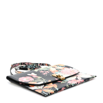 Salvatore Ferragamo Calfskin Floral Print Clutch Black Multicolor 3 of 7