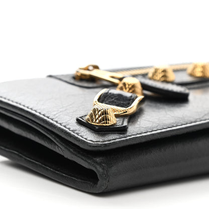 Balenciaga Agneau Giant 12 Gold Hardware Money Wallet Black 8 of 9