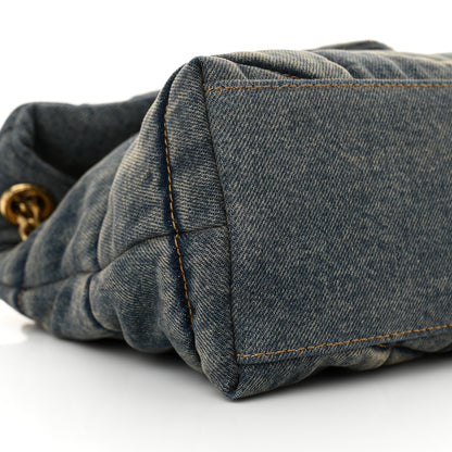 Givenchy Denim Quilted Small Loulou Puffer Monogram Chain Satchel Rodeo Blue 9 of 10