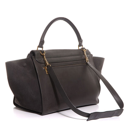 Celine Smooth Calfskin Suede Medium Trapeze Grey 2 of 8