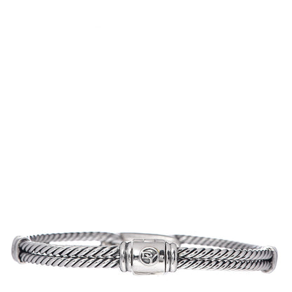 David Yurman Sterling Silver Black Diamond 7mm Petite Mini Loop Bracelet 3 of 4
