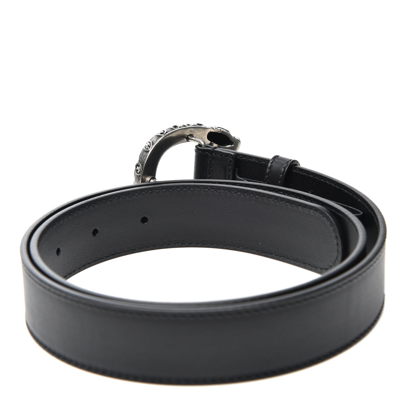 Moon Calfskin Crystal Dionysus 30mm Belt 80 32 Black Black Diamond