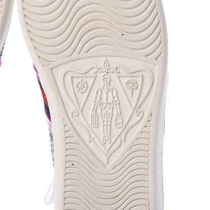Gucci Glitter Web Womens Ace Sneakers 38.5 Silver 8 of 14
