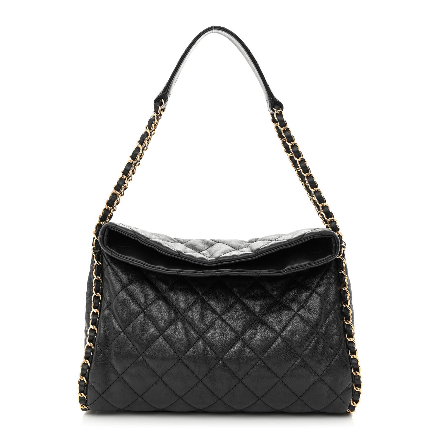 Chanel Calfskin Quilted Medium Chain Me Hobo Black 1 of 11