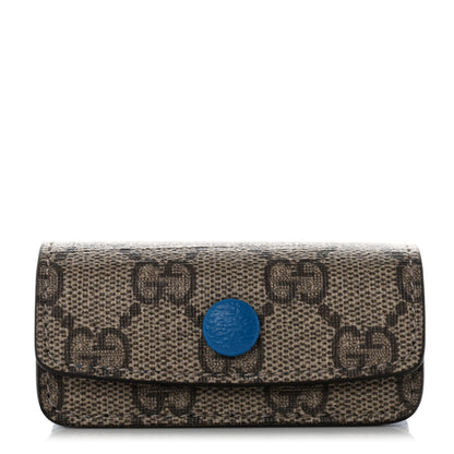 Gucci X DISNEY GG Supreme Monogram Donald Duck Lipstick Holder Bag Beige Ebony Blue 1 of 8