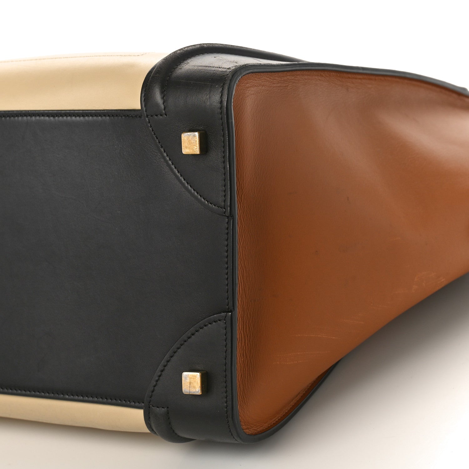 Celine Satin Calfskin Mini Tri-Color Luggage Seashell 7 of 15