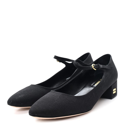Miu Miu Grosgrain Moire Mary Jane Pumps 40 Black 4 of 8