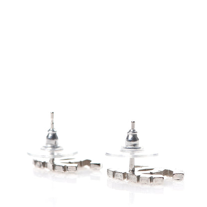 Chanel Crystal CC Earrings Silver 3 of 5