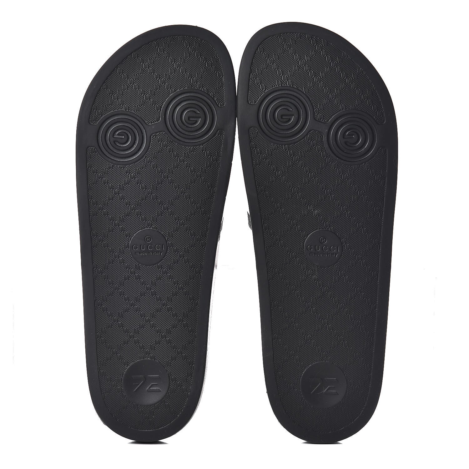 Gucci Rubber Web Mens Pool Slide Sandals 10 Black Green Red 5 of 7