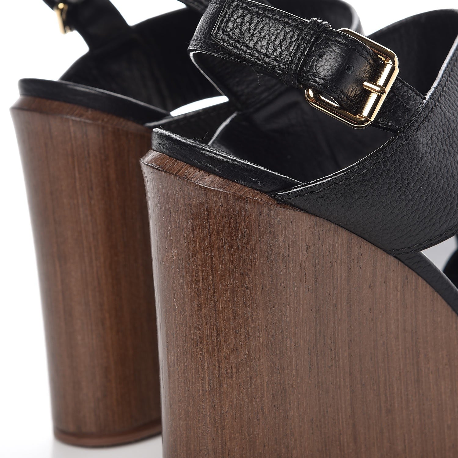 Louis Vuitton Calfskin Vedette Wedge Sandals 41 Black 7 of 10