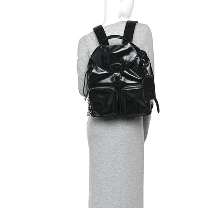 Louis Vuitton Shiny Calfskin Montsouris Cargo Backpack Black 2 of 10
