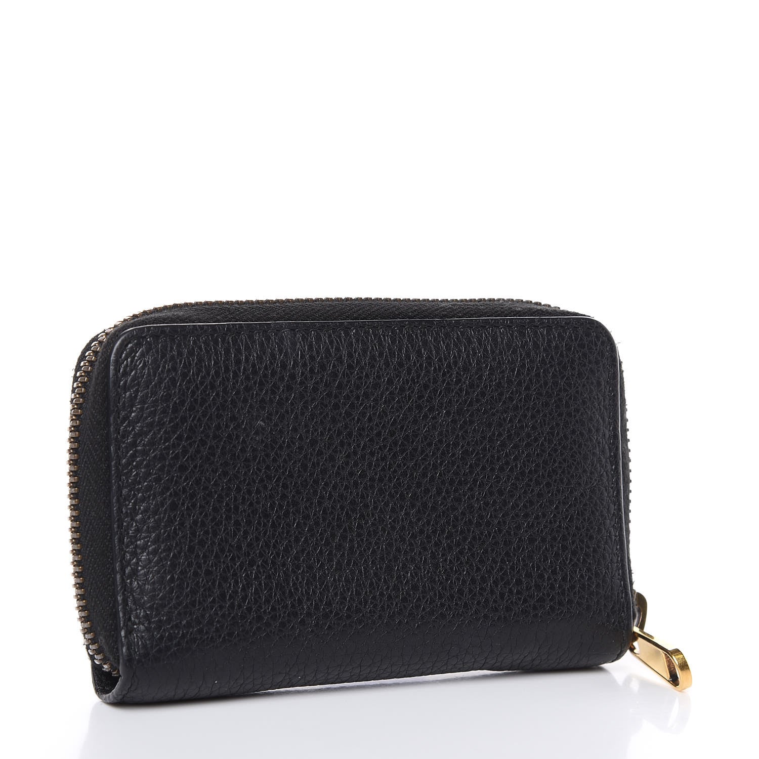 Gucci Calfskin Logo Zip Around Card Case Black 3 of 10
