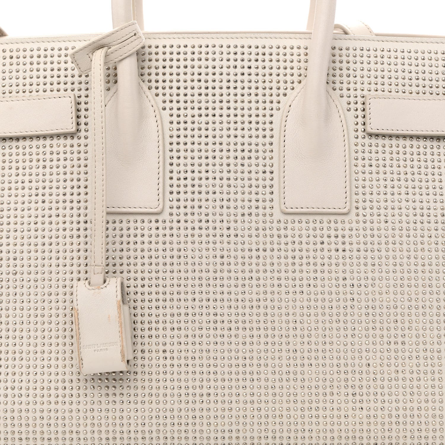 Saint Laurent Calfskin Studded Small Sac De Jour White 8 of 20