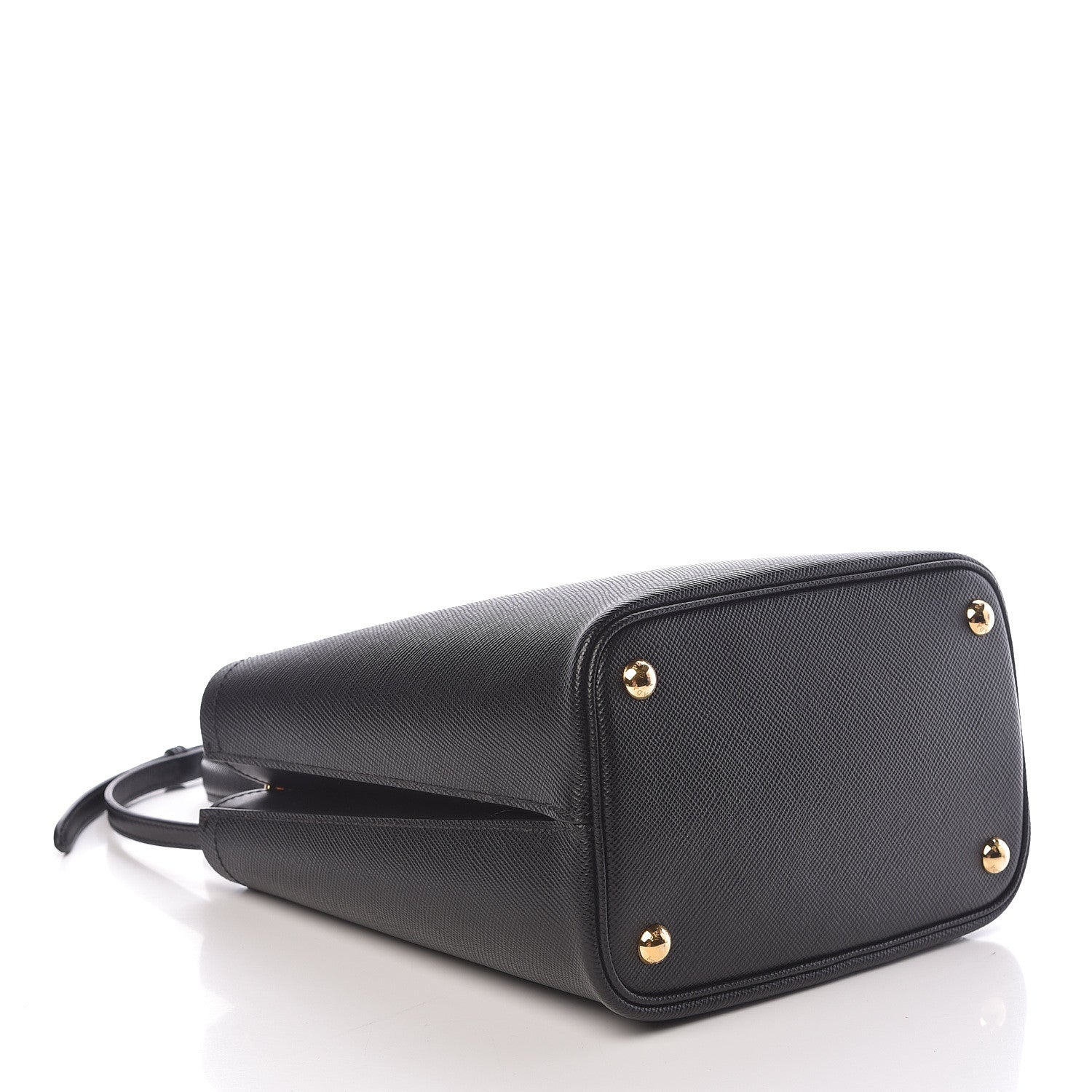 Prada Saffiano Cuir Medium Panier Bucket Bag Black Fuoco 4 of 9