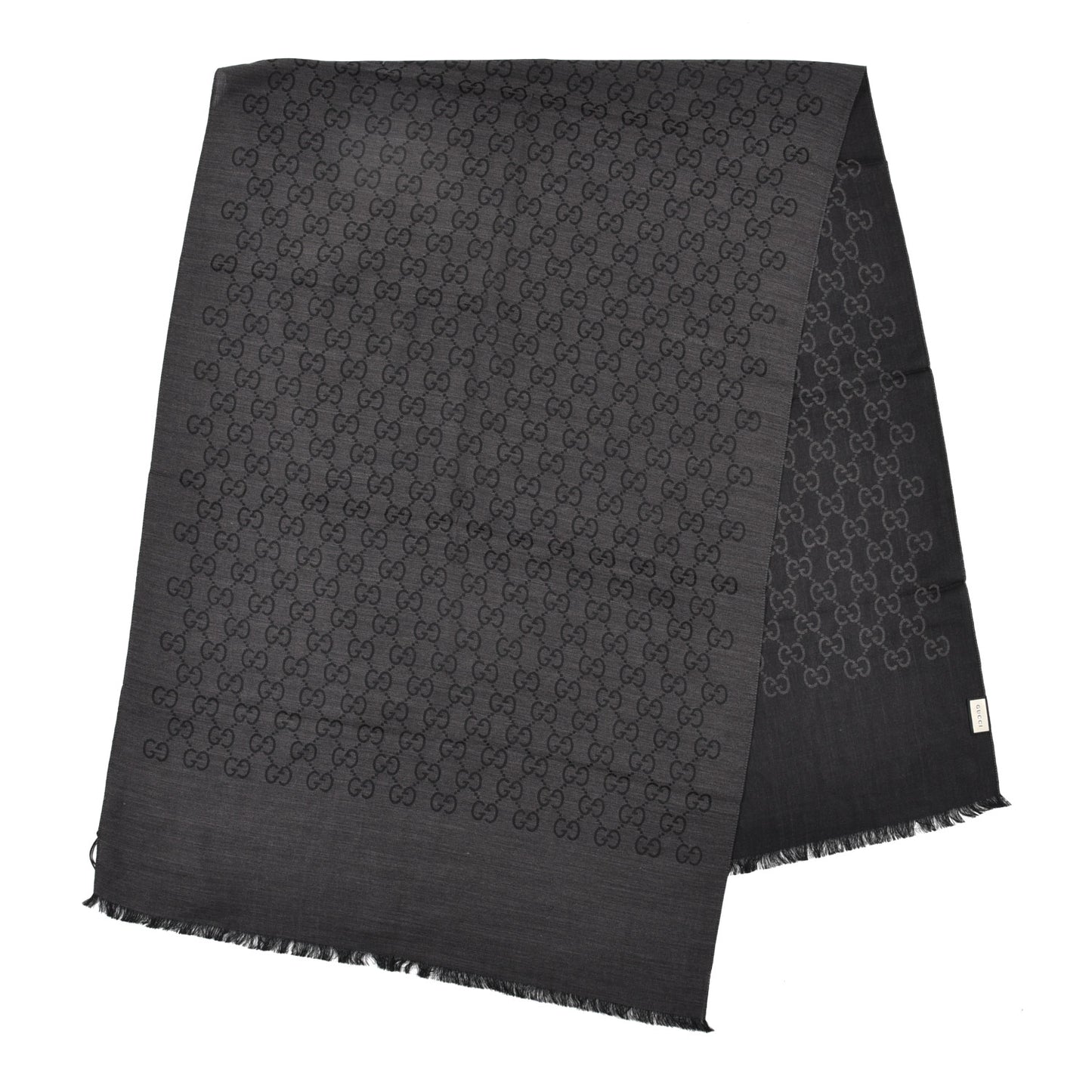 Wool Silk GG Monogram GGNat Plus Scarf Anthracite