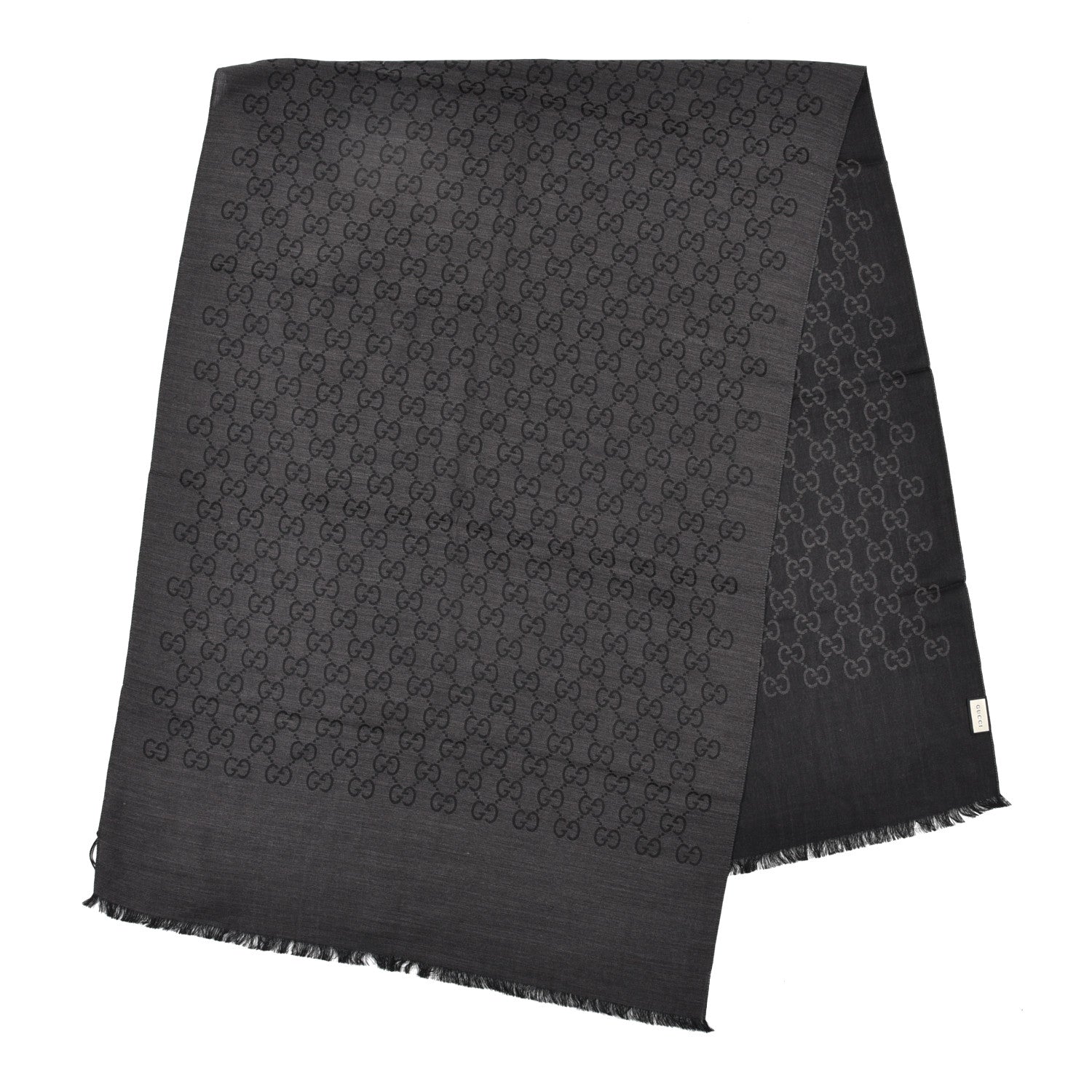Gucci Wool Silk GG Monogram GGNat Plus Scarf Anthracite 2 of 5