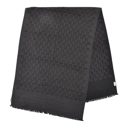 Gucci Wool Silk GG Monogram GGNat Plus Scarf Anthracite 2 of 5