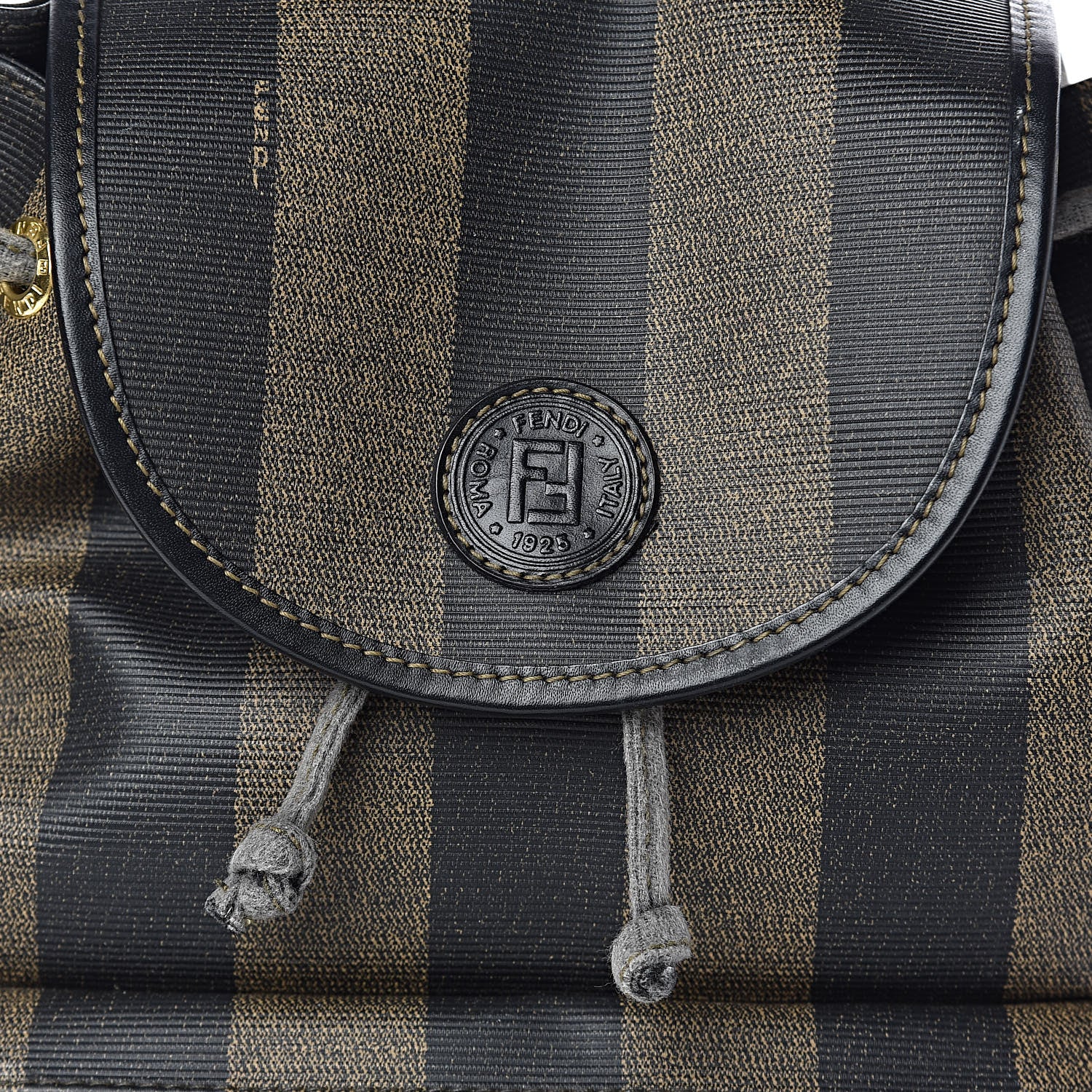 Fendi Coated Canvas Pequin Drawstring Backpack Tobacco 11 of 11