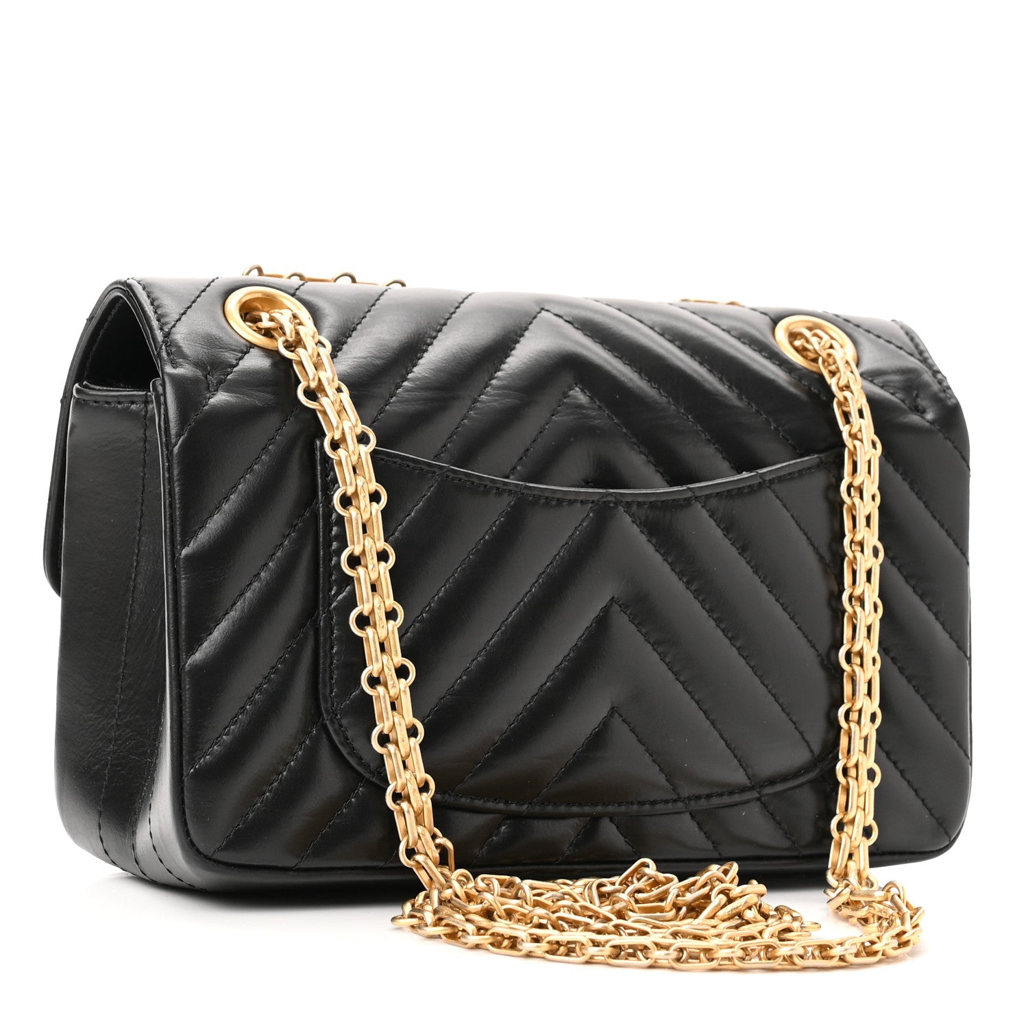 Chanel Aged Calfskin Chevron Quilted 2.55 Reissue Mini Flap Black 3 of 10