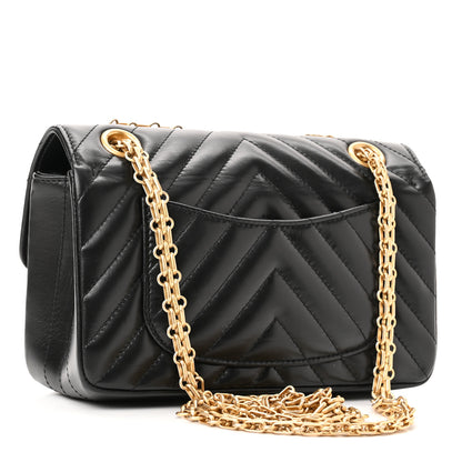 Chanel Aged Calfskin Chevron Quilted 2.55 Reissue Mini Flap Black 3 of 10