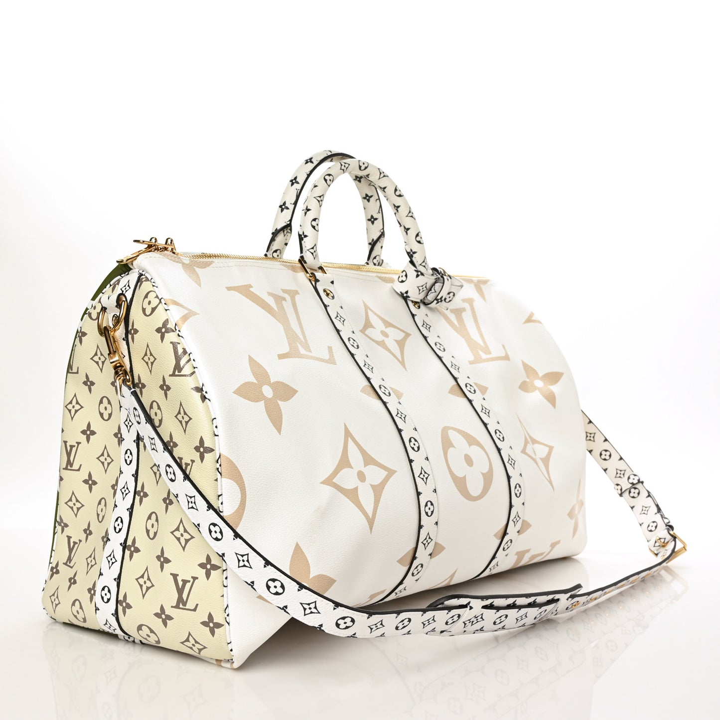 Monogram Giant Keepall Bandouliere 50 Kaki Beige