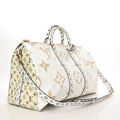 Louis Vuitton Monogram Giant Keepall Bandouliere 50 Kaki Beige 3 of 7