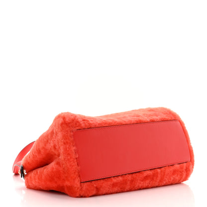 Fendi Shearling Nappa Macro FF 1974 Mini Peekaboo Iconic Satchel Tulipano Georgia Poppy 4 of 10