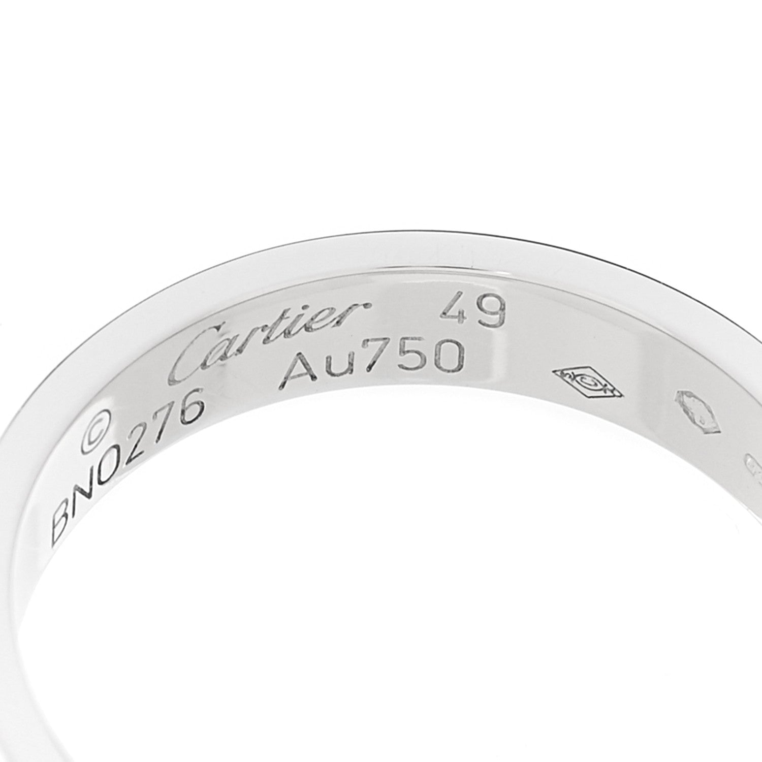 Cartier 18K White Gold 3.5mm LOVE Wedding Band Ring 49 4.75 4 of 6