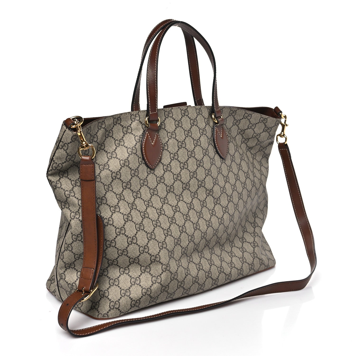 Gucci Soft GG Supreme Monogram Medium Crossbody Tote Beige Cuir 3 of 10