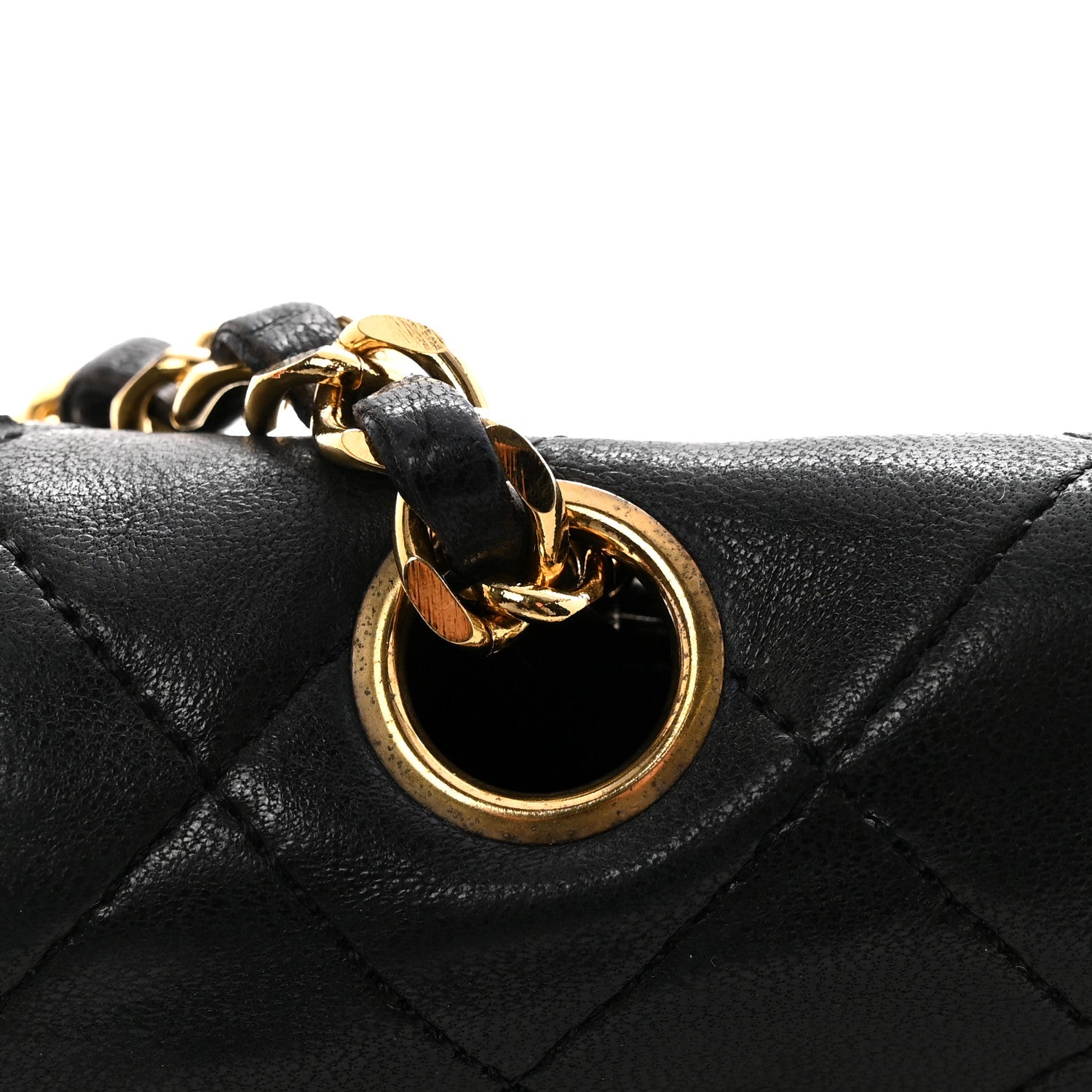 Chanel Lambskin Quilted Single Flap Black White 14 of 15