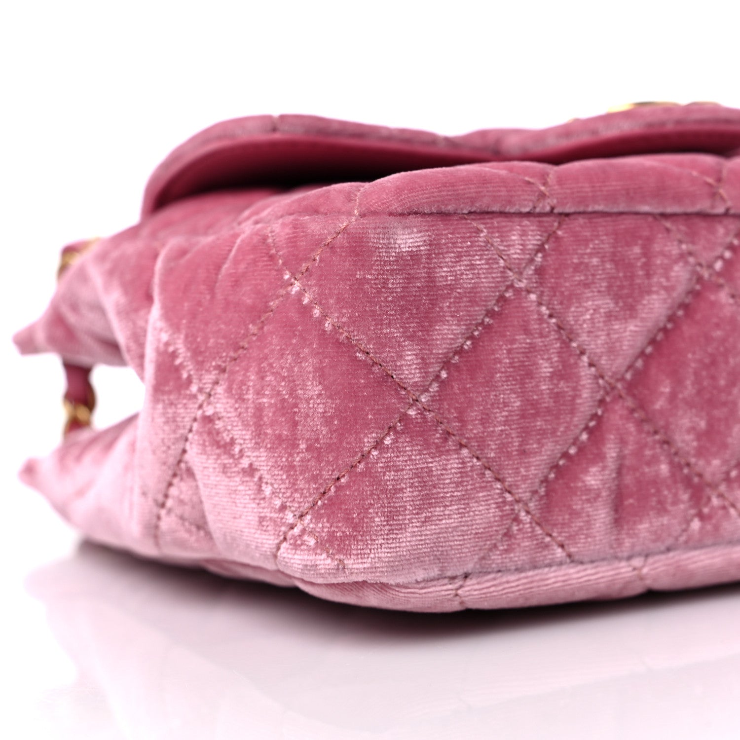 Chanel Velvet Quilted Small Wavy CC Hobo Pink 8 of 9