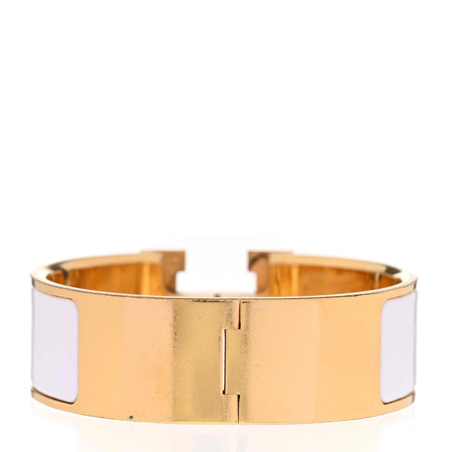 Enamel Wide Clic Clac H Bracelet GM White