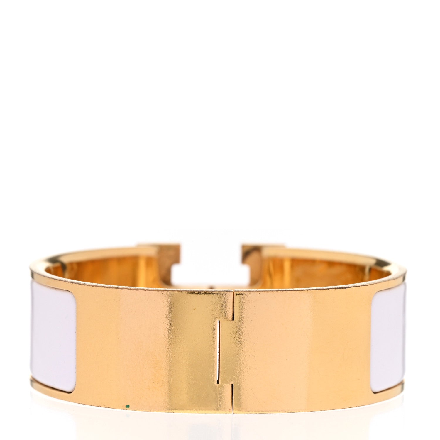 Hermes Enamel Wide Clic Clac H Bracelet GM White 3 of 5