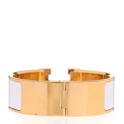 Hermes Enamel Wide Clic Clac H Bracelet GM White 3 of 5