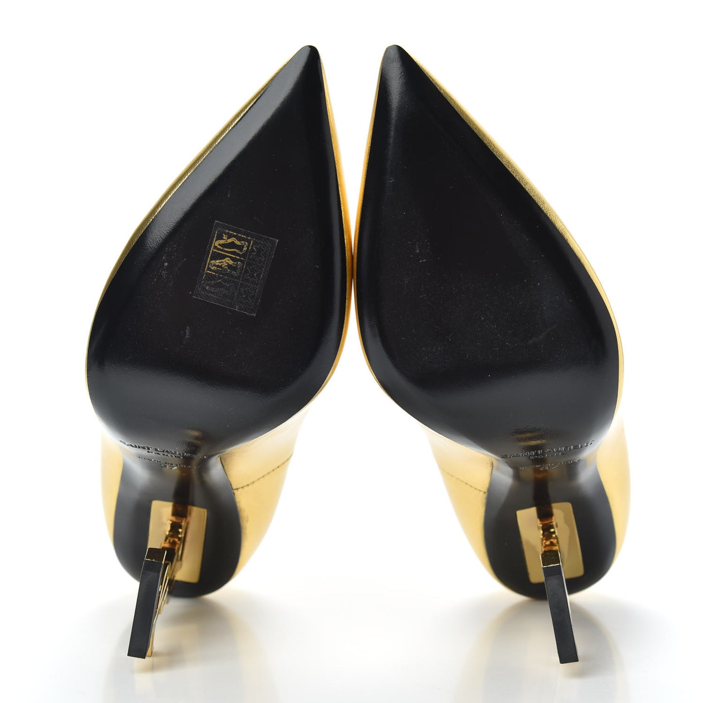 Metallic Calfskin Opyum 110 Pumps 37 Oro