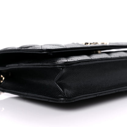 Chanel Caviar Quilted French New Wave Chain CC Wallet On Chain WOC Black 9 of 11