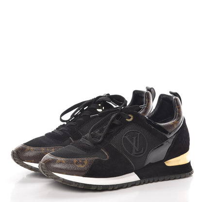 Louis Vuitton Suede Monogram Run Away Sneakers 38.5 Black 3 of 12