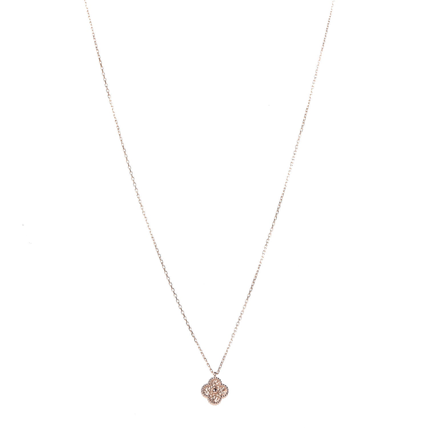 Van Cleef & Arpels 18K Rose Gold Sweet Alhambra Pendant Necklace 1 of 8