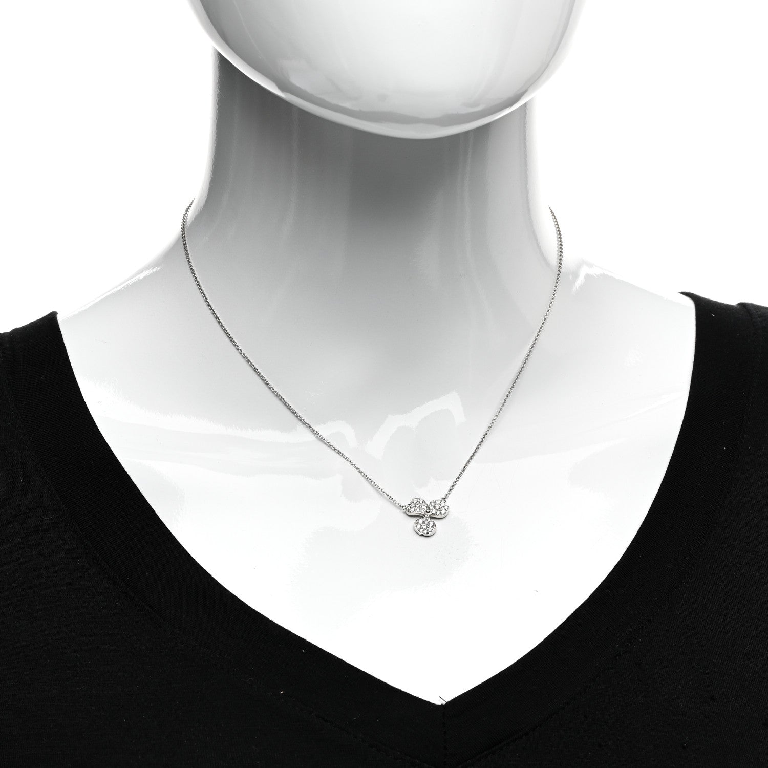 Tiffany Platinum Diamond Paper Flowers Pave Pendant Necklace 2 of 4